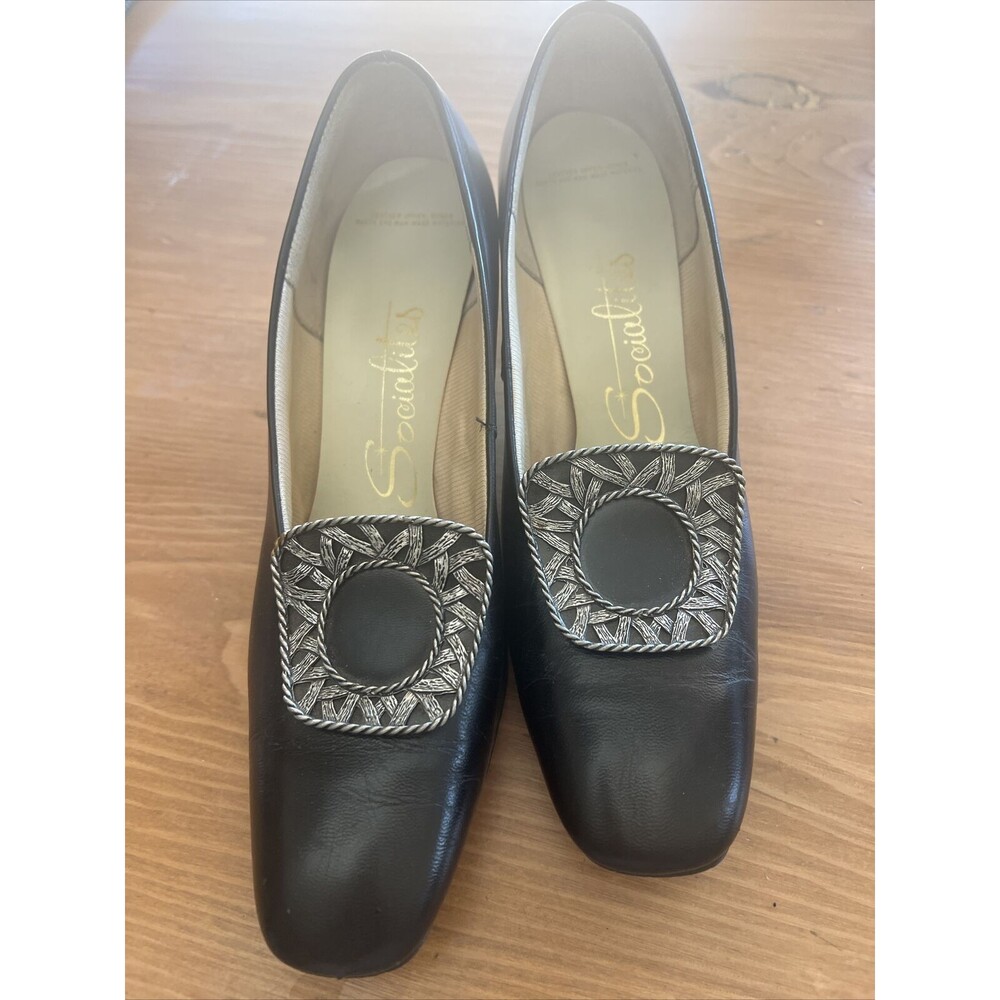 Vintage Socialites Womens Slip-On Pumps Heels Shoes Size 7.5 AAA